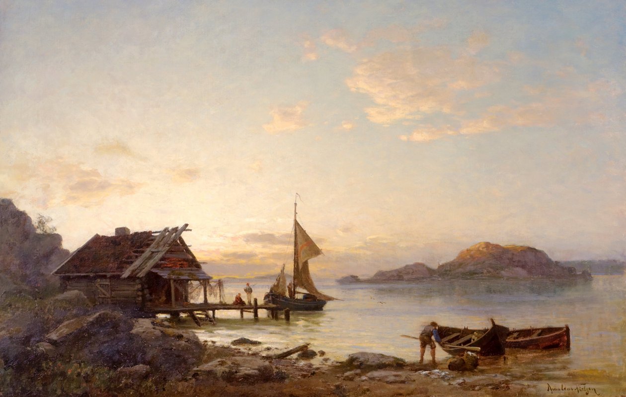 Aften ved kysten av Amaldus Nielsen