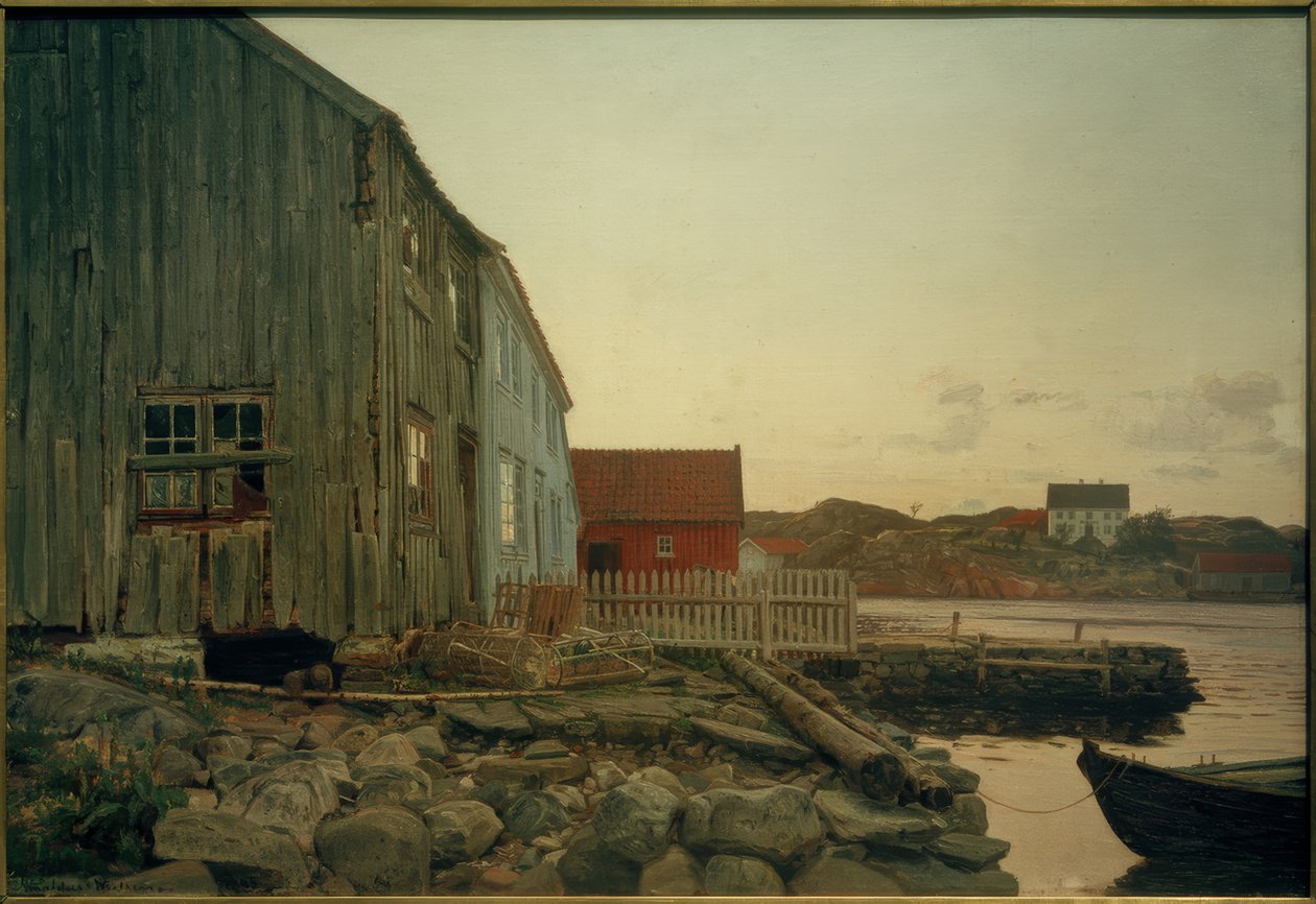 En fiskarkoja, Gamla Hellesund av Amaldus Nielsen