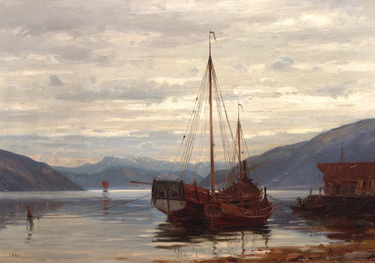 Norska  Parti från Balestrand Parti från Balestrand av Amaldus Nielsen