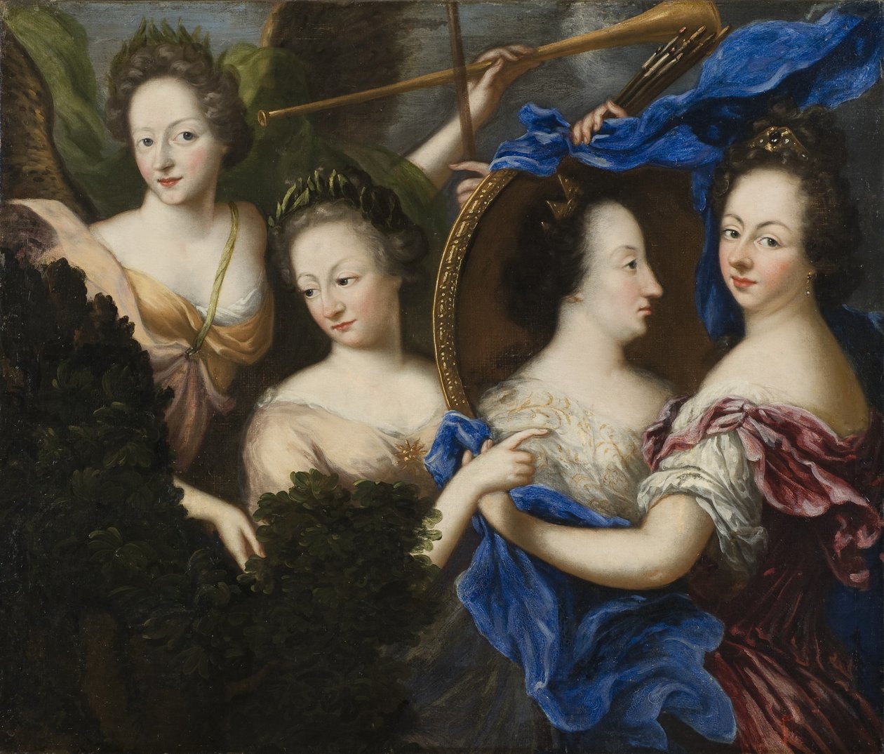 Allegori med självporträtt och profilporträtt av Ulrika Eleonora den äldre av Amalia Wilhelmina von Konigsmarck