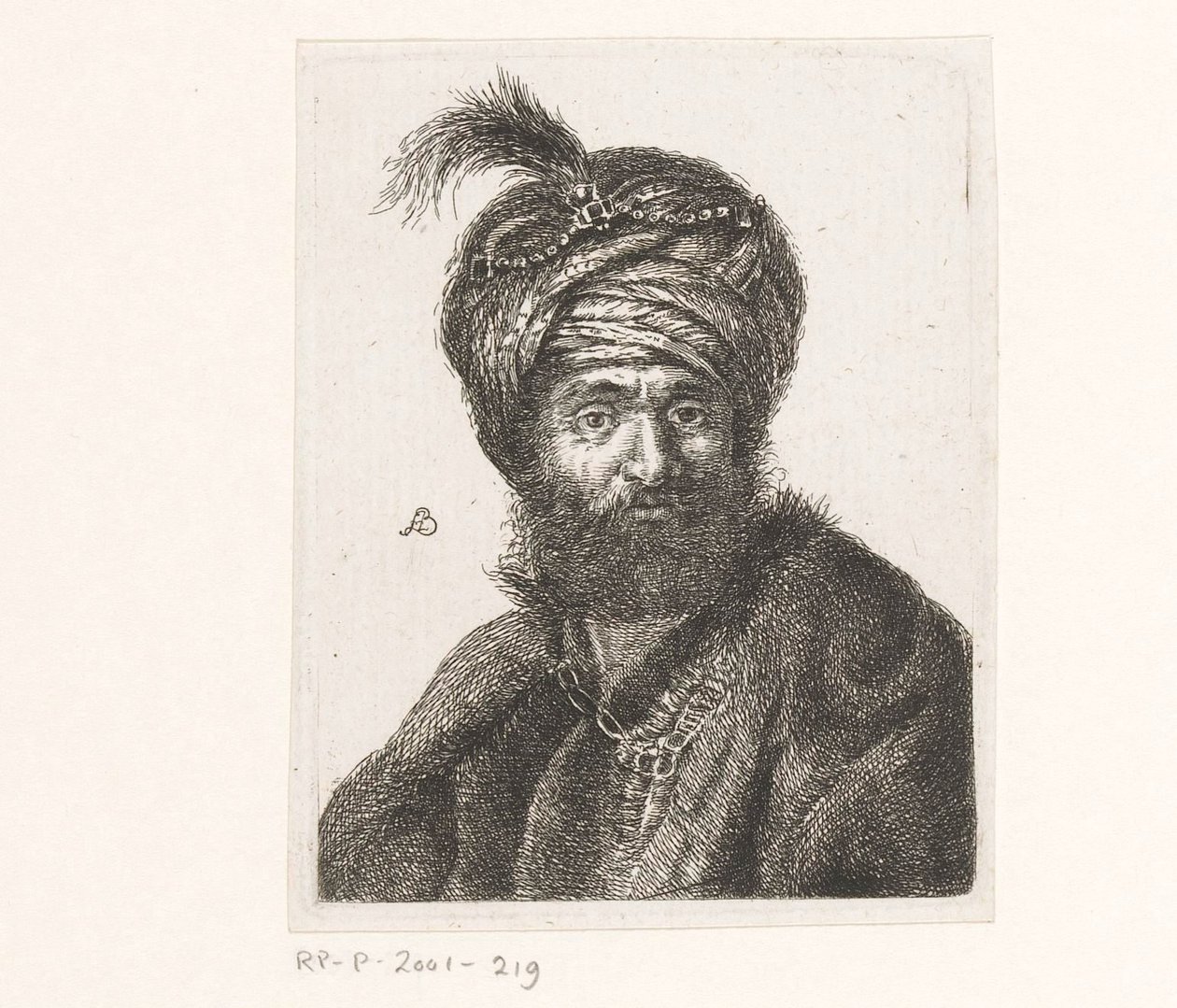 Byst av en man som bär en turban av Amalie Baader