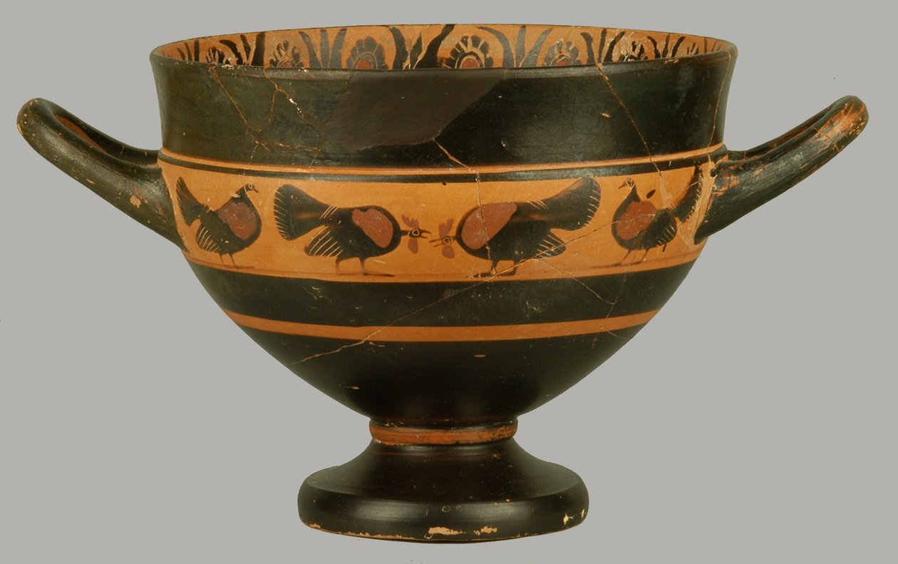 Attic rödfigur skyphos, c.540 f.Kr. (lera) av Amasis Painter circle of Amasis Painter circle of