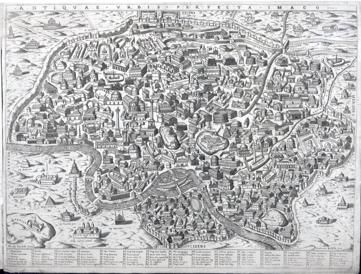 Den perfekta stadsbilden, karta över Rom, ca 1600 av Ambrogio Brambilla