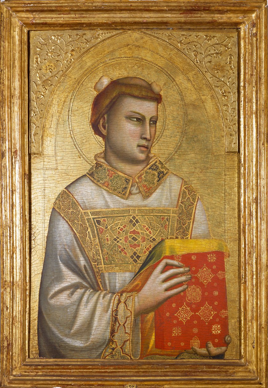 Representation of Saint Stephen (målning på trä, ca 1320-1325) av Ambrogio Bondone (workshop) Giotto