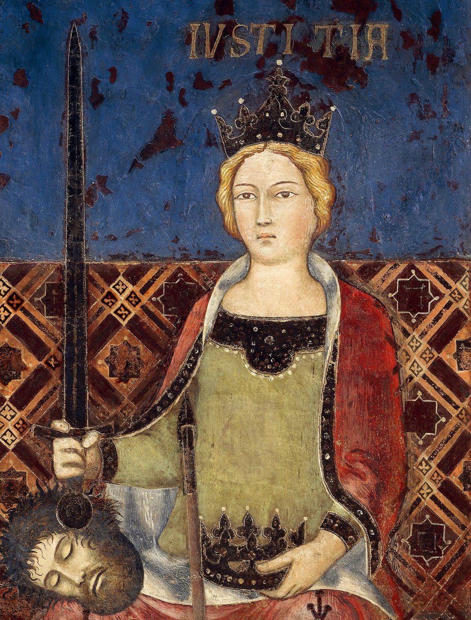 Allegory of Good Government, Justice, detalj från Allegory and Effects of Good and Bad Government on Town and Country av Ambrogio Lorenzetti