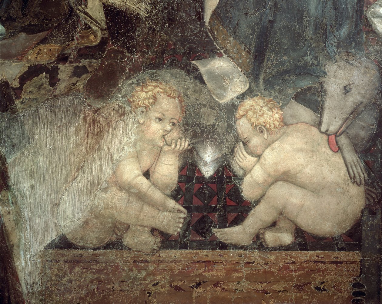 Allegory of Good Government, detalj av Romulus och Remus, 1338-40 av Ambrogio Lorenzetti