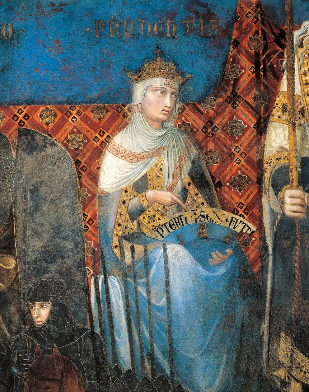 Allegori om god regering, försiktighet, detaljer från allegori och effekter av god och dålig regering i stad och land av Ambrogio Lorenzetti