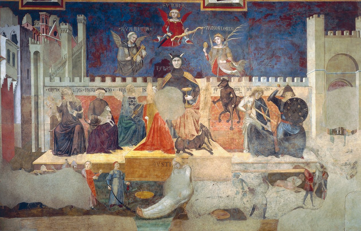 Allegori om dålig regering, detalj från Allegories of Good and Bad Government och deras effekter på stad och landsbygd av Ambrogio Lorenzetti