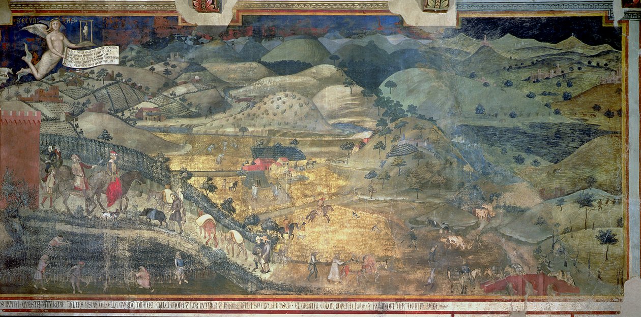 Effekter av gott styre på landsbygden, 1388-40 av Ambrogio Lorenzetti