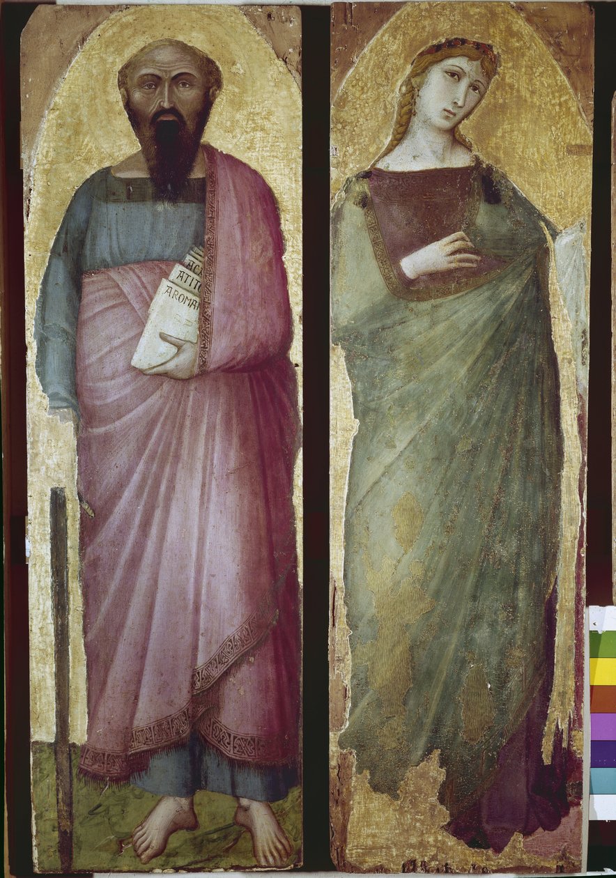 Saint Paul och ett heligt martyrskap, detalj av en polyptisk (tempera på trä av Ambrogio Lorenzetti