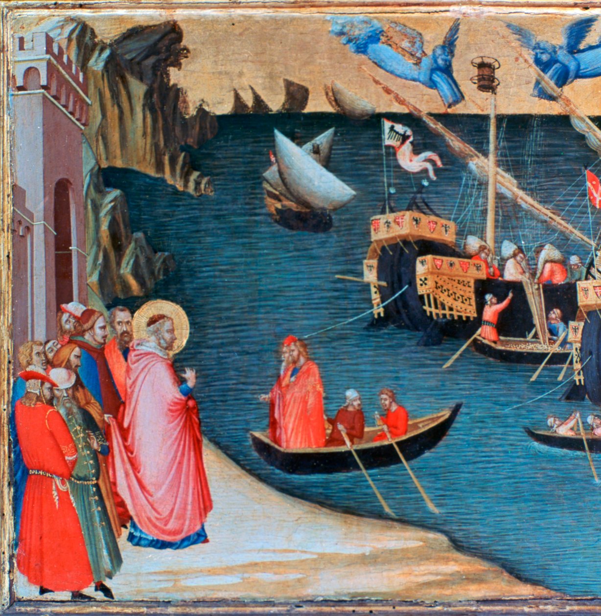 St Nicholas räddar Mira från svält, c1327-1332 av Ambrogio Lorenzetti