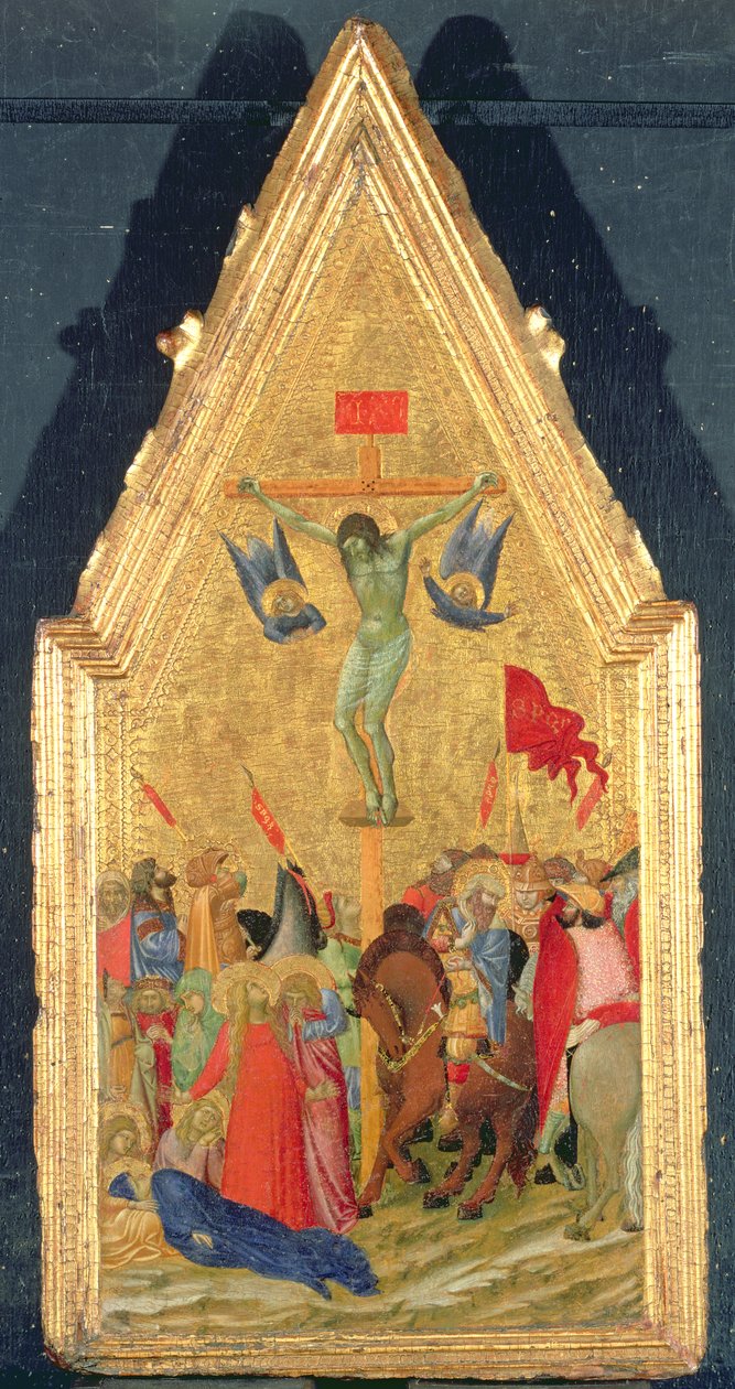 The Crucifixion, c.1348-49 (tempera och bladguld på panel) av Ambrogio Lorenzetti