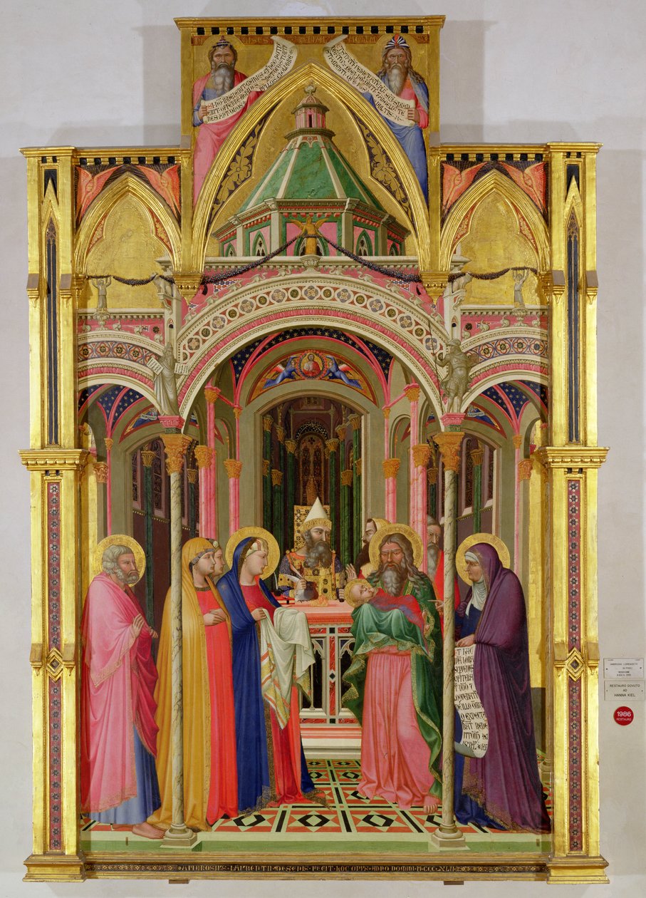 Presentationen i templet, 1342 (tempera på panel) av Ambrogio Lorenzetti