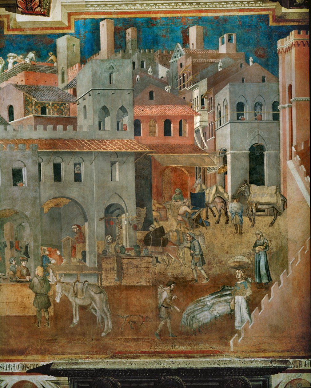 En god regerings välsignelser (fresco) av Ambrogio Lorenzetti
