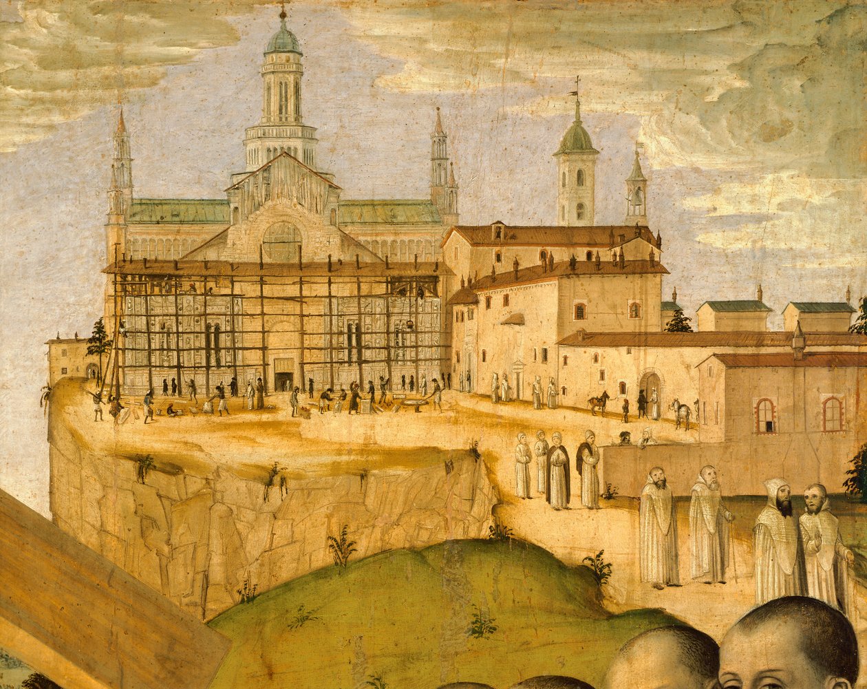 Konstruktion av Certosa di Pavia, av Ambrogio da Fossano känd som Bergognone (ca 1453-1523), Italien 1400-talet, detalj av Ambrogio da Fossano (c.1460 1523)