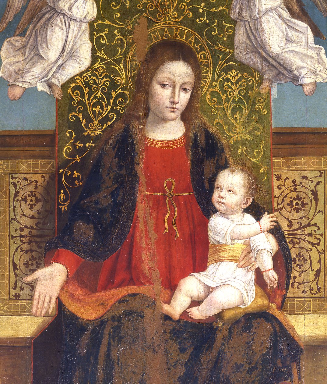 Madonna och barn, detalj av Ambrogio da Fossano