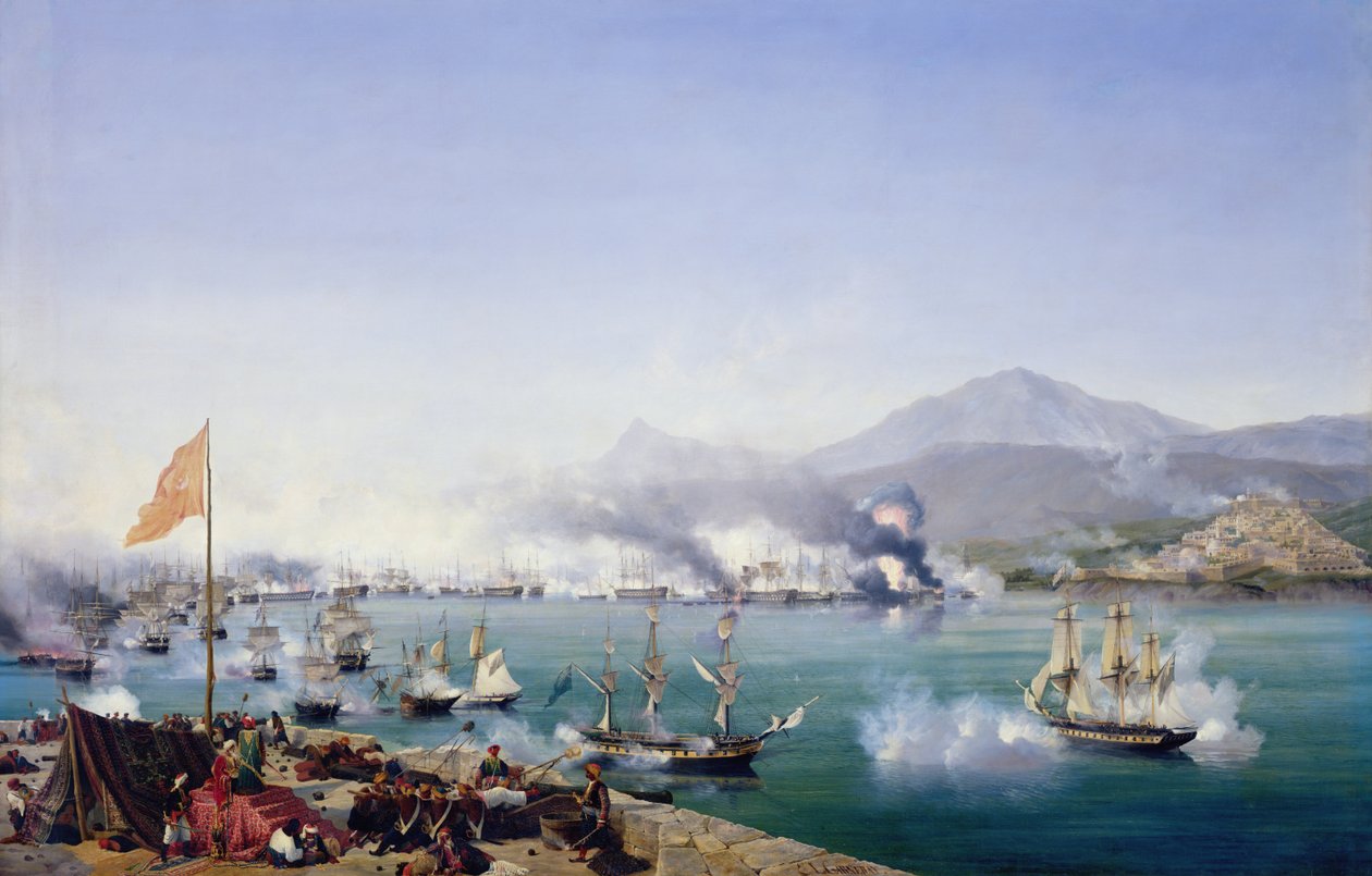 Slaget vid Navarino, 20 oktober 1827 av Ambroise Louis Garneray