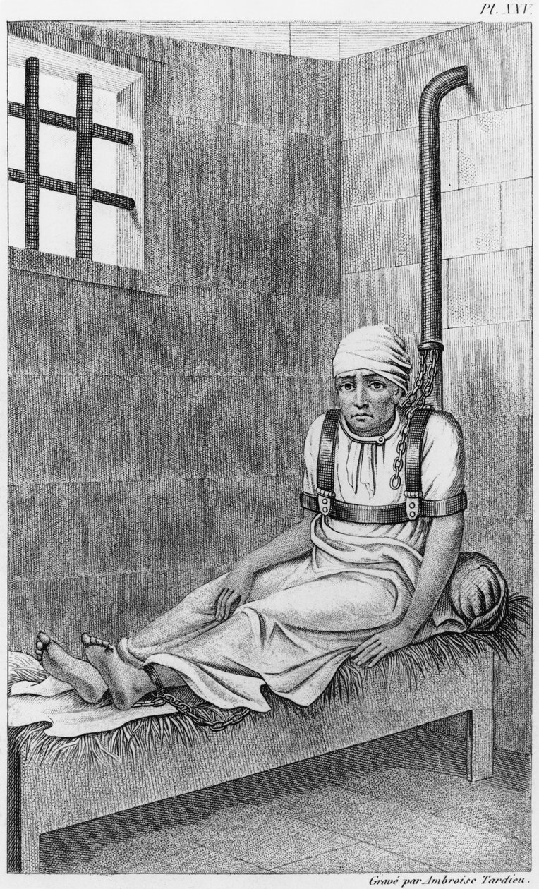 Kedjad galen vid Bedlam, illustration från 