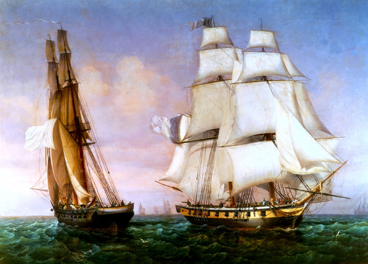 Napoleon lämnar ön Elba den 28 februari 1815 av Ambroise Louis Garneray