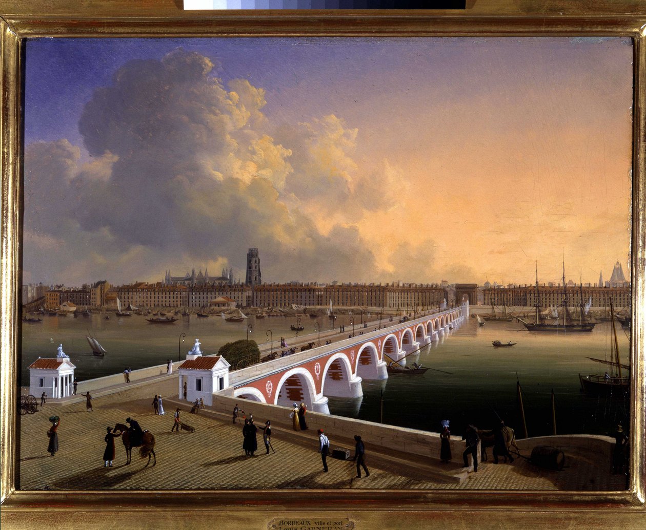 Hamnen och staden Bordeaux av Louis Garneray, sd. omkr. 1820, Olja på duk, H. 0,330; L. 0,460. CCIP Coll. av Ambroise Louis Garneray