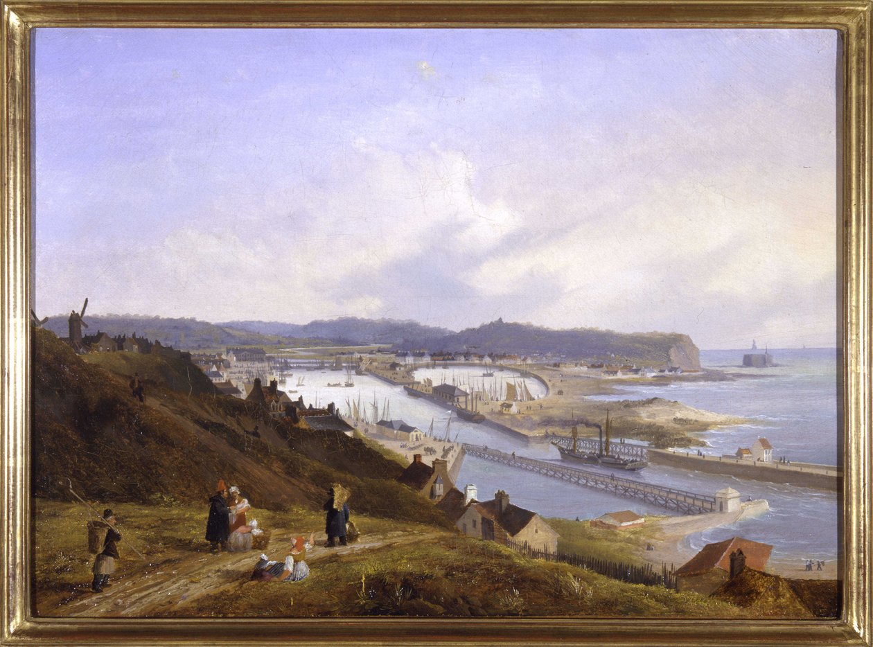 Le port de Boulogne av Louis Garneray, sd. omkr. 1820, Olja på duk, H. 0,330; L. 0,460. CCIP Coll. av Ambroise Louis Garneray