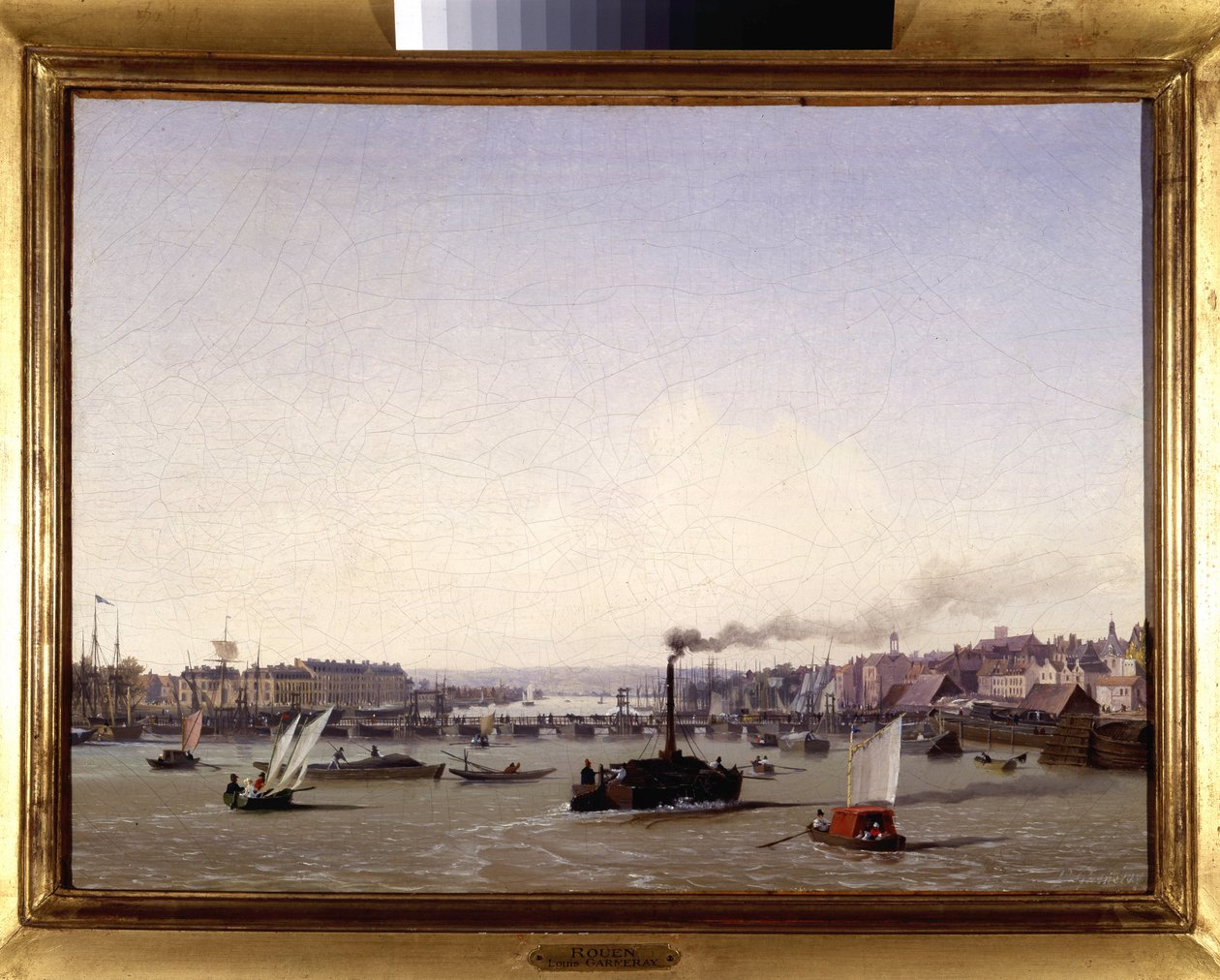 Le port de Rouen, av Louis Garneray, sd. omkr. 1820, Olja på duk, H. 0,330; L. 0,460. CCIP Coll. av Ambroise Louis Garneray