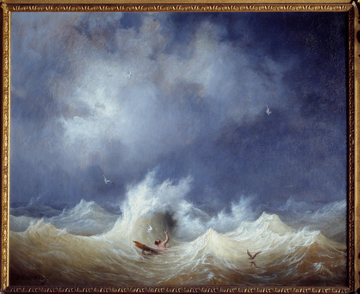 Skeppsvraket Målning av Ambroise Louis Garneray (1783-1857) 1800-talets Brest, Musee des Beaux Arts av Ambroise Louis Garneray