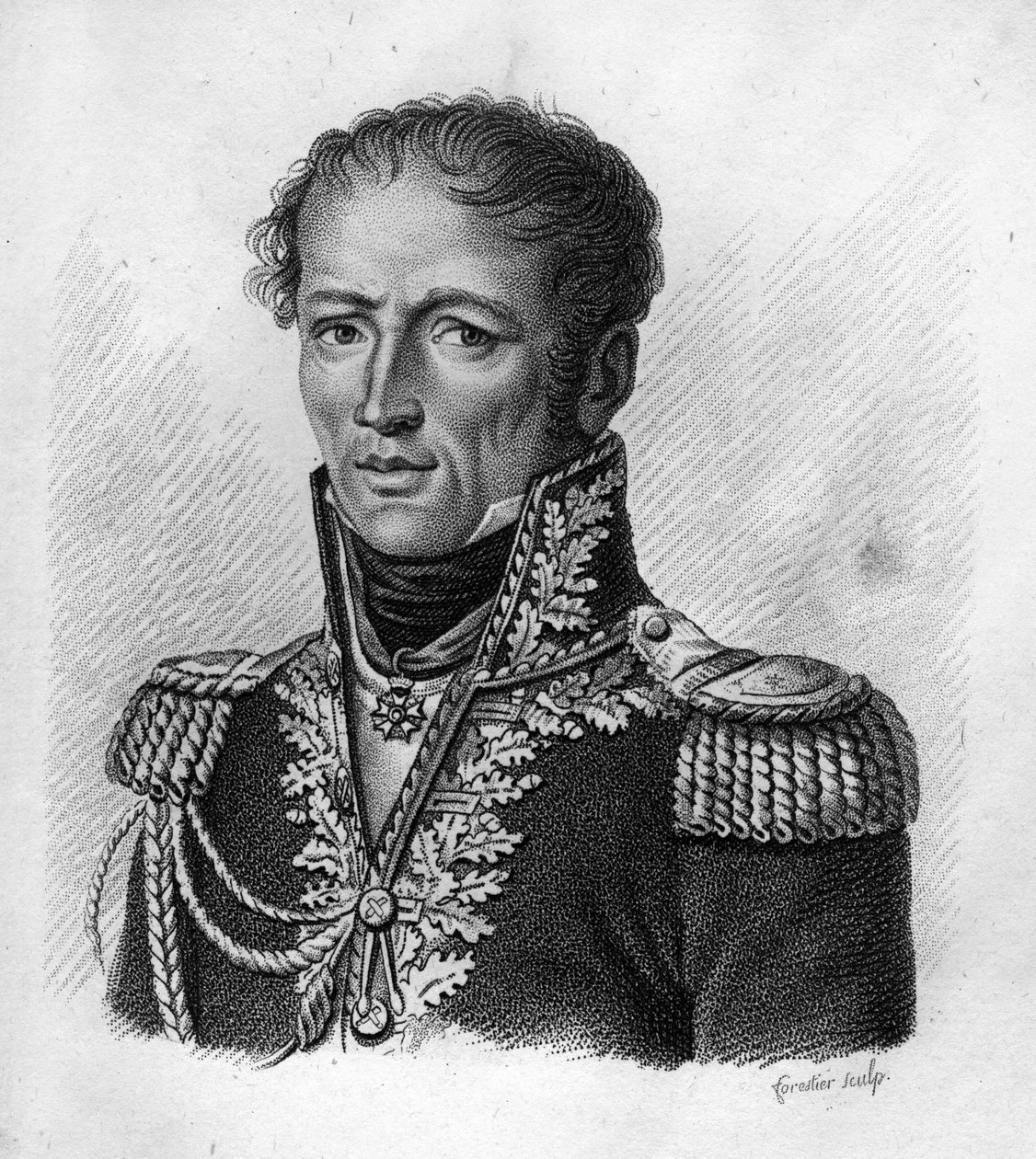Antoine, greve Drouot fransk general (1774 till 1847) - "" i porträtt av franska generaler efter fransmännens segrar och erövringar"". Graverad av Ambroise Tardieu 1818. Stella Collection. av Ambroise Tardieu
