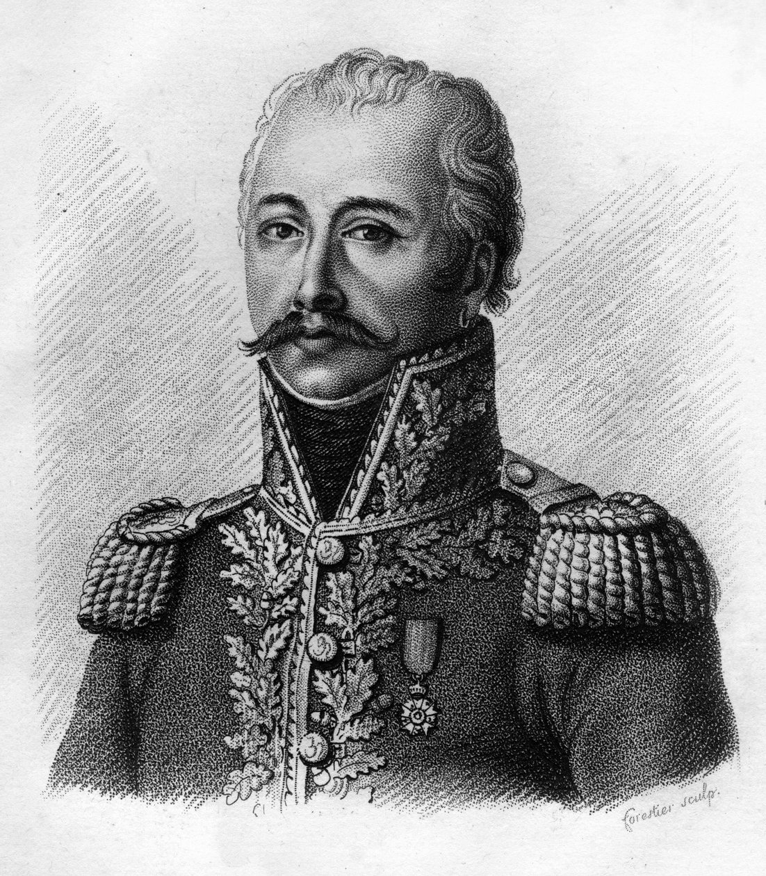 Antoine Guillaume MAURAIHAC från ELMAS de la COSTE dit DELMAS (1767-1813) - i Porträtt av franska generaler efter fransmännens segrar och erövringar”. Graverad av Ambroise Tardieu 1818. Stella Collection.””” av Ambroise Tardieu