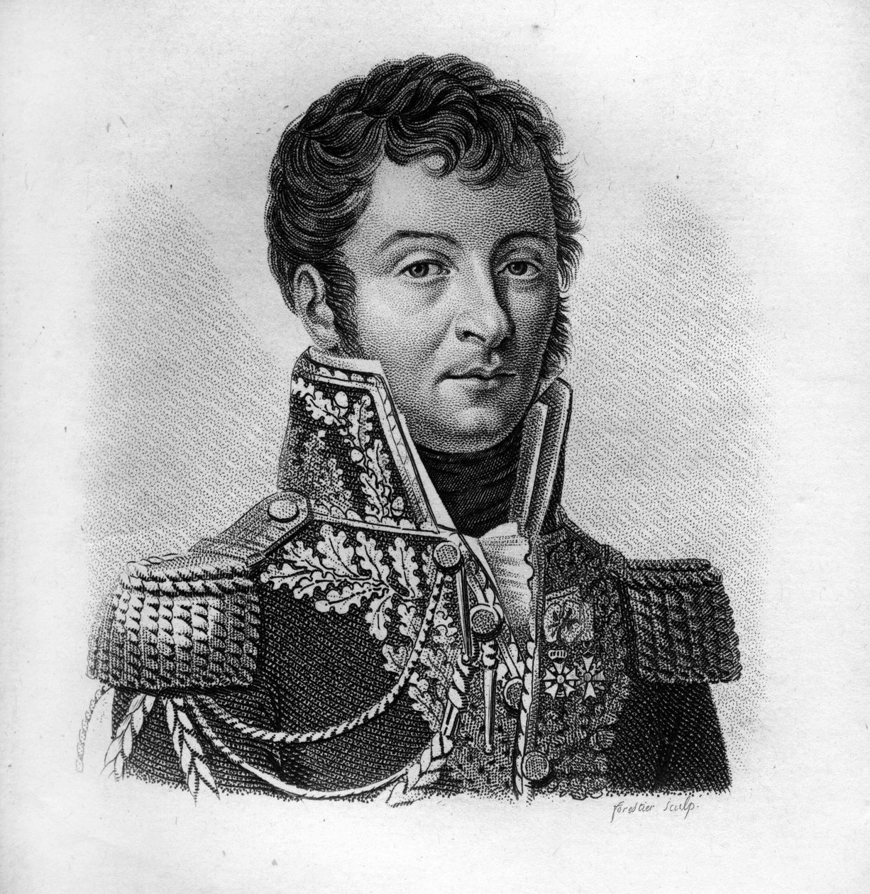 Auguste Julien Bigarré 1775-1838 - i "" Porträtt av de franska generalerna efter fransmännens segrar och erövringar". Graverad av Ambroise Tardieu 1818. Stella Collection. av Ambroise Tardieu