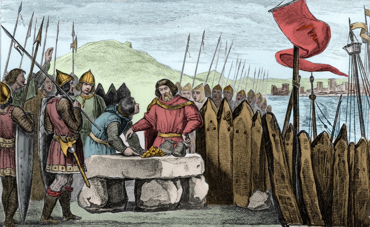 Karl III den tjocke (839-88) lönar sig för vikingainkräktarna 886 - Karl III 3 le Gros (839-888) kejsare av väst (881-887) och regent av Frankrike (884-887) slog läger under Paris murar utan att våga slåss mot normanderna, föredrar att köpa deras pension av Ambroise Tardieu