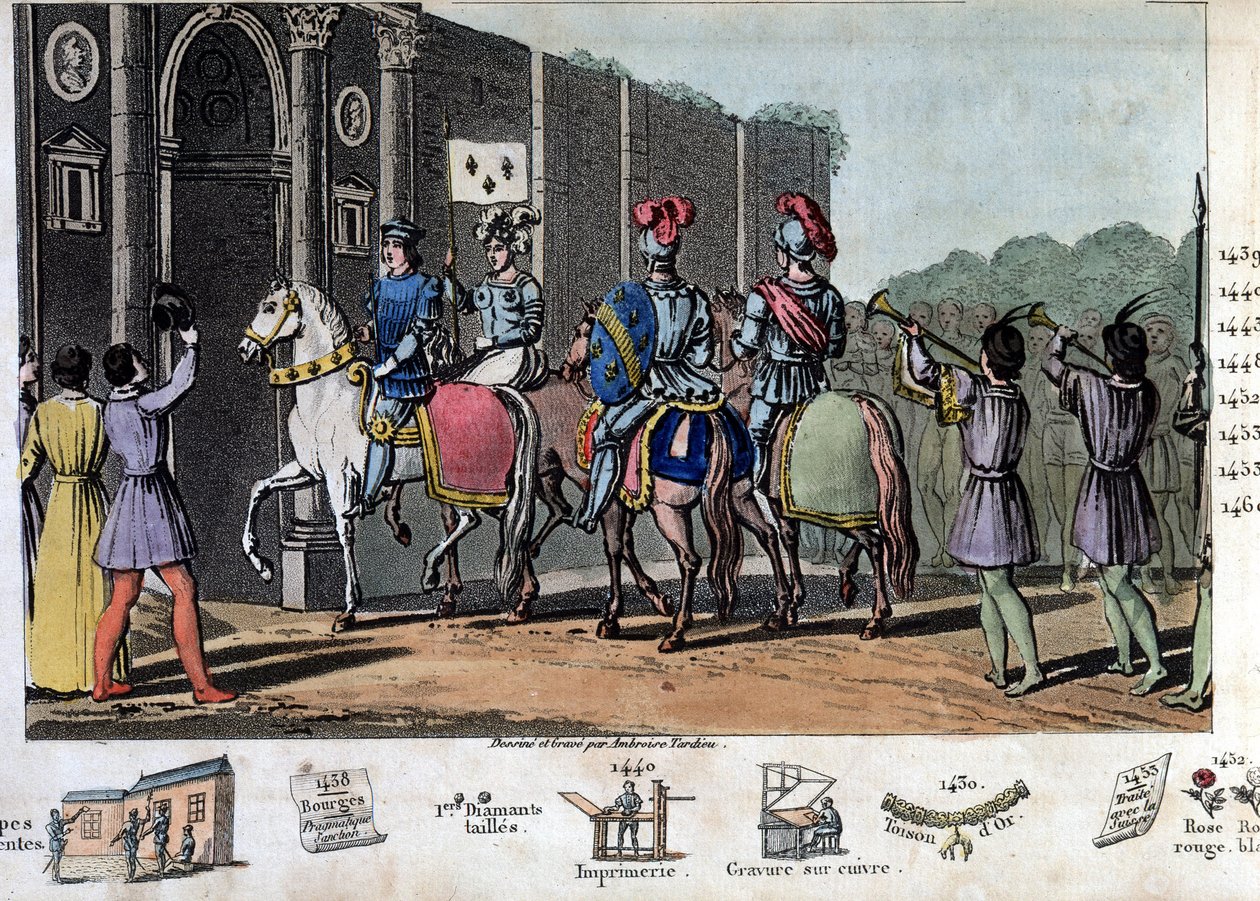 Karl VII säger "Den segerrike" (1403-1461). Engelsmännen belägrades i Orléans, men Jeanne d