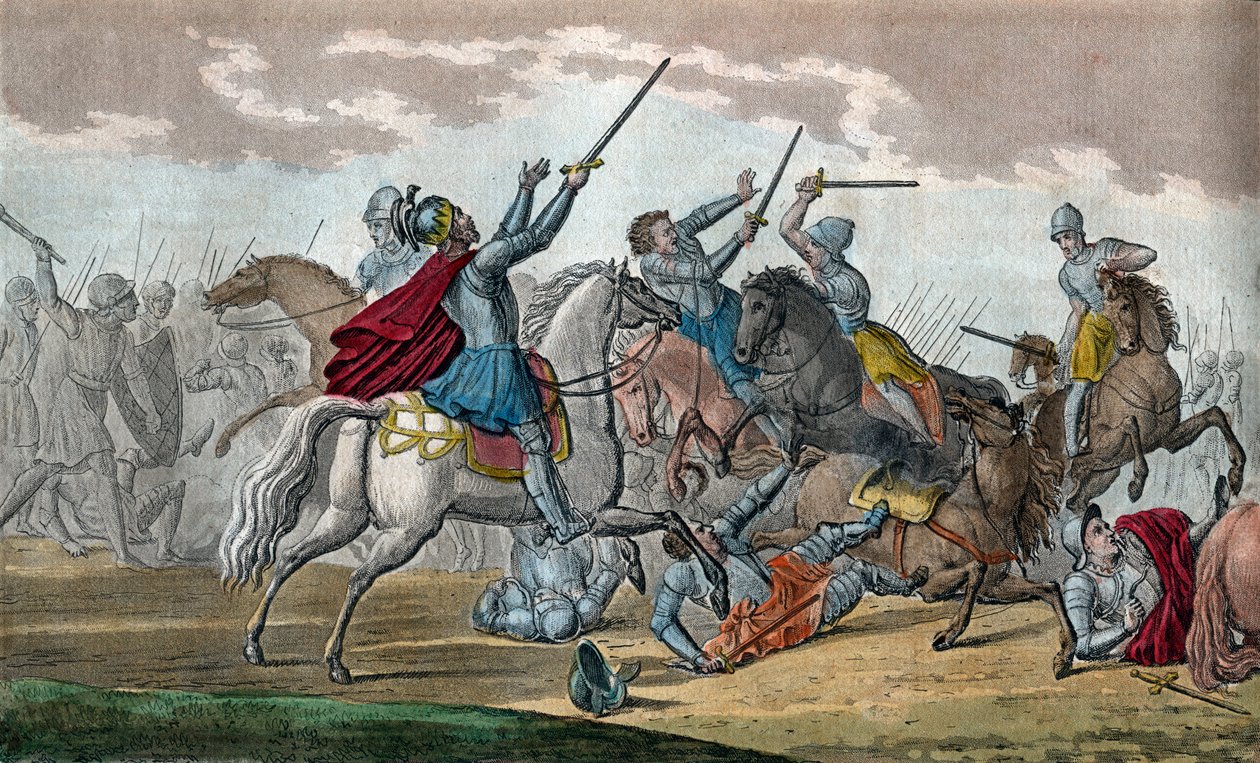 Clovis I (466-511), Frankernas kung, Merovingernas dynasti - Under slaget vid Tolbiac mot Alamanerna lovade han att konvertera till katolicismen om Gud ger honom seger - Rita och grava av Ambroise Tardieu 1825 av Ambroise Tardieu