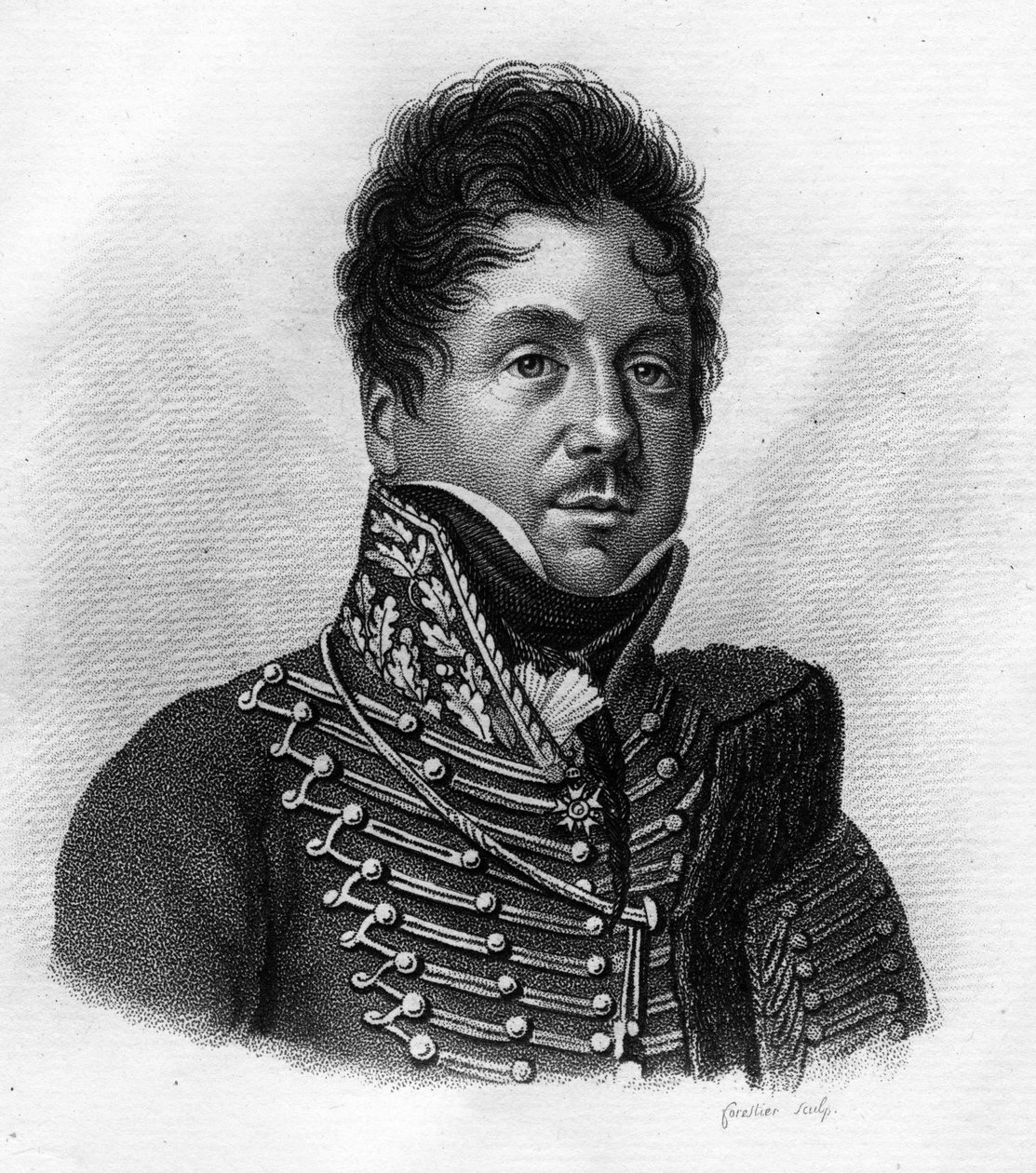 François FOURNIER SARLOVEZE (Sarlovese) 1774-1827- i "Porträtt av franska generaler efter fransmännens segrar och erövringar"". Graverad av Ambroise Tardieu 1818. Stella Collection. av Ambroise Tardieu