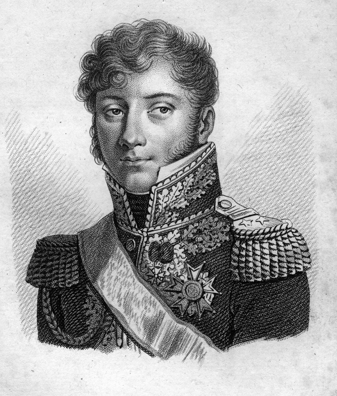General av Montholon. Charles Tristan, greve av Montholon General français (1783 till 1853). i "" Porträtt av de franska generalerna efter fransmännens segrar och erövringar"". Graverad av Ambroise Tardieu 1818. Stella Collection. av Ambroise Tardieu