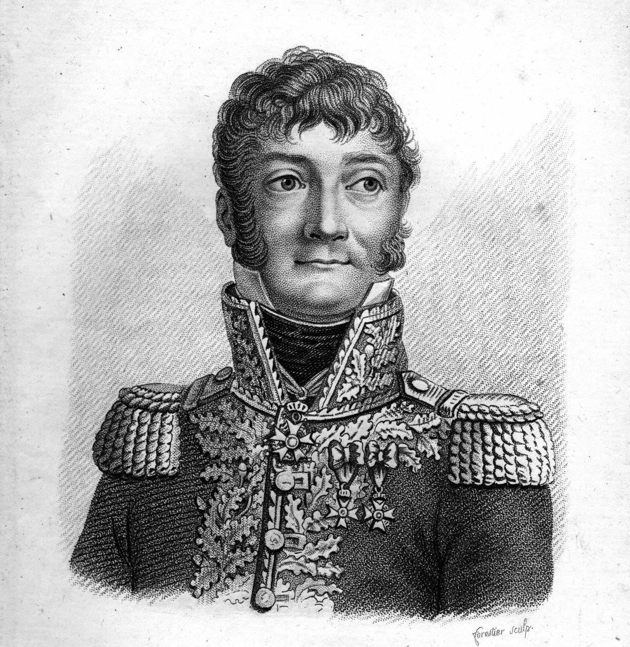 General Joseph Barbanegre. 1772-1830.in” Porträtt av de franska generalerna””. Graverad av Ambroise Tardieu 1818. Stella Collection av Ambroise Tardieu