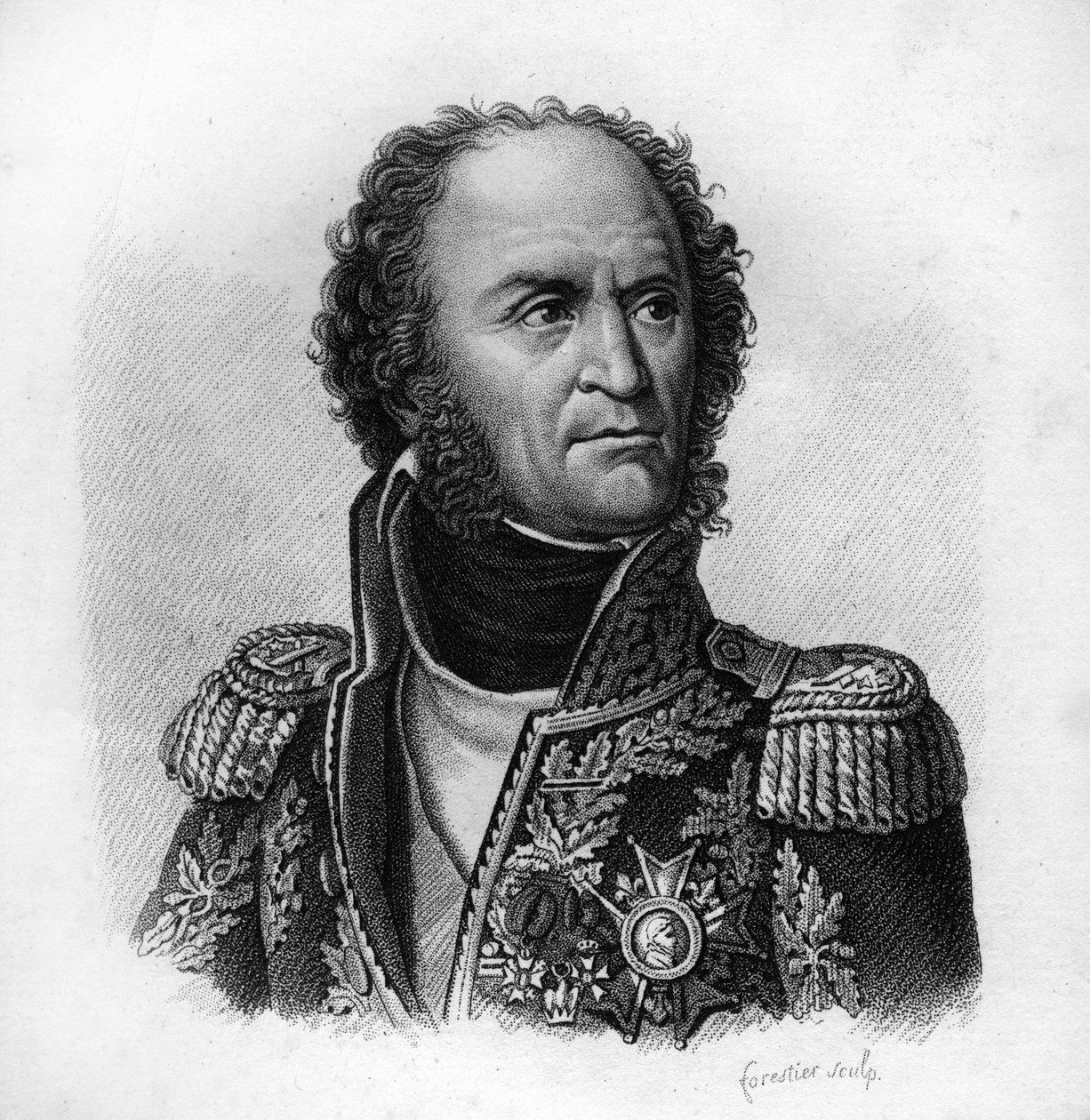 William Brown. Marskalk av Frankrike (1763 till 1815).- i Porträtt av franska generaler efter fransmännens segrar och erövringar. Graverad av Ambroise Tardieu 1818. Stella Collection. av Ambroise Tardieu