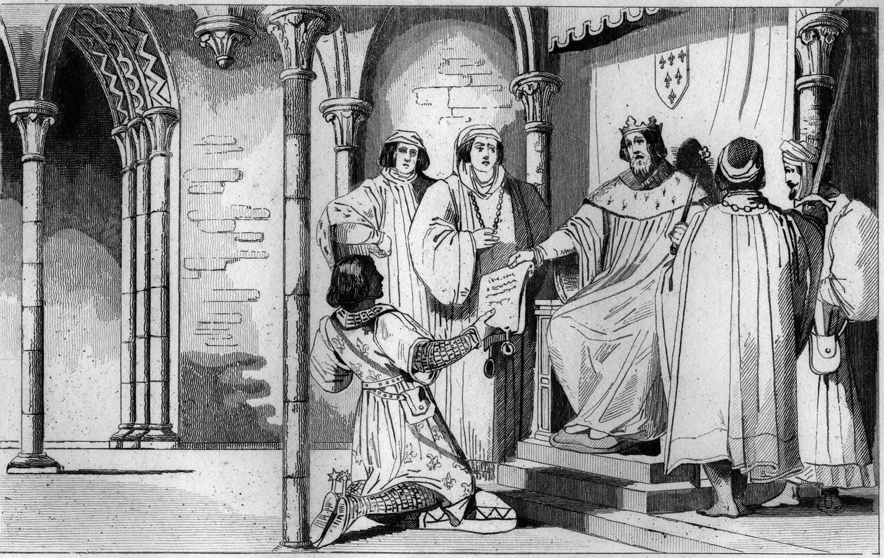År 1327, Karl IV the Bel (1294-1328) erigue Bourbons herrskap till förmån för ljumsken son till Robert de Clermont och sonson till Saint-Louis, Louis I av Ambroise Tardieu