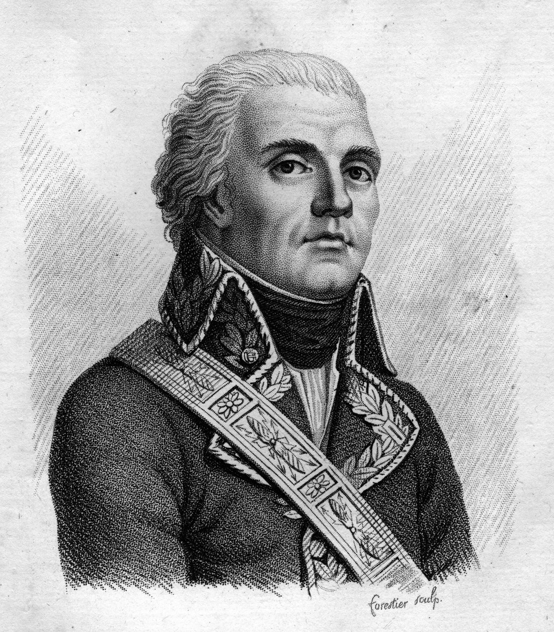 Jacques Dugommier. Fransk general (1738 till 1794).- in” Porträtt av de franska generalerna efter fransmännens segrar och erövringar””. Graverad av Ambroise Tardieu 1818. Stella Collection. av Ambroise Tardieu
