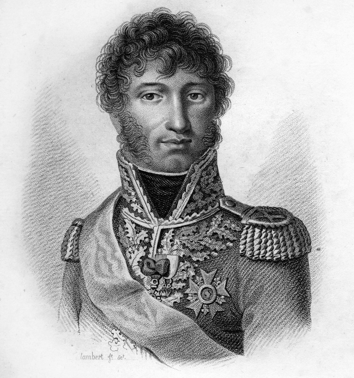 Joachim Murat (1767 - 1815), marskalk av Frankrike, kung av Neapel i” Porträtt av de franska generalerna efter fransmännens segrar och erövringar”” Graverad av Ambroise Tardieu 1818. Stella Collection. av Ambroise Tardieu
