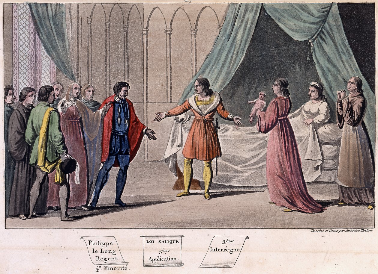 Johannes I postum (1316-1316), föddes till kung och dog efter 6 dagar. - Designad och graverad av Ambroise Tardieu 1825. av Ambroise Tardieu