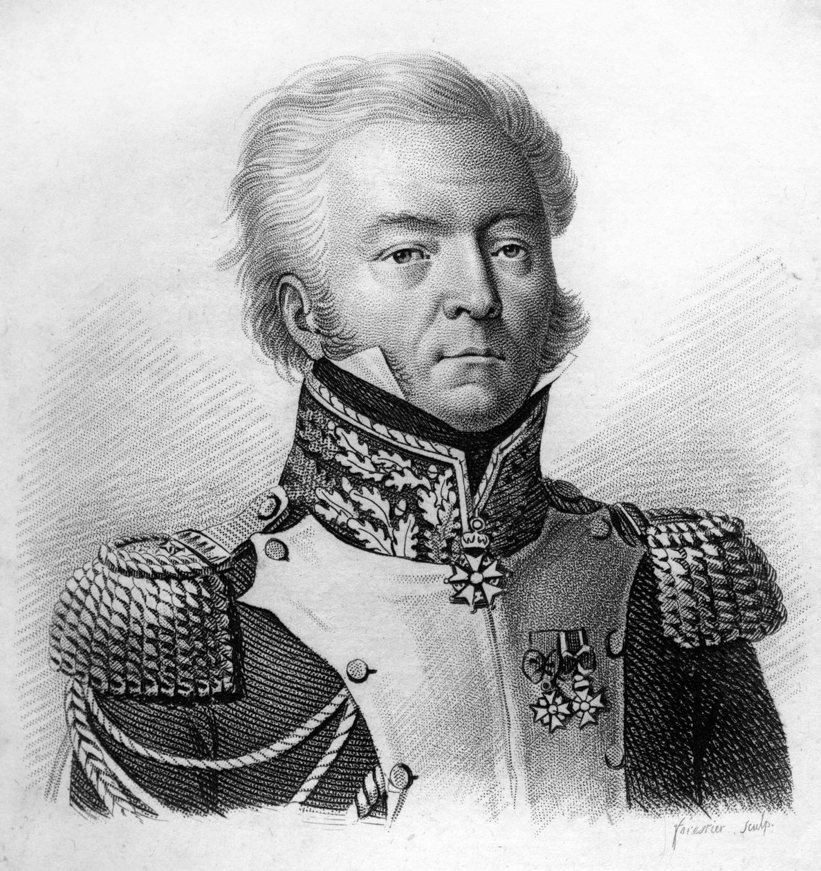 Louis Lepic General of Division (1765-1847) - i "" Porträtt av de franska generalerna efter fransmännens segrar och erövringar"". Graverad av Ambroise Tardieu 1818. Stella Collection. av Ambroise Tardieu