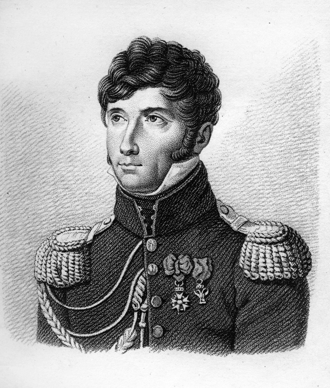 Louis Michel Letort (Le Tort) (1773-1815) i General de Brigade- i "Porträtt av franska generaler efter fransmännens segrar och strider"". Graverad av Ambroise Tardieu 1818. Stella Collection. av Ambroise Tardieu