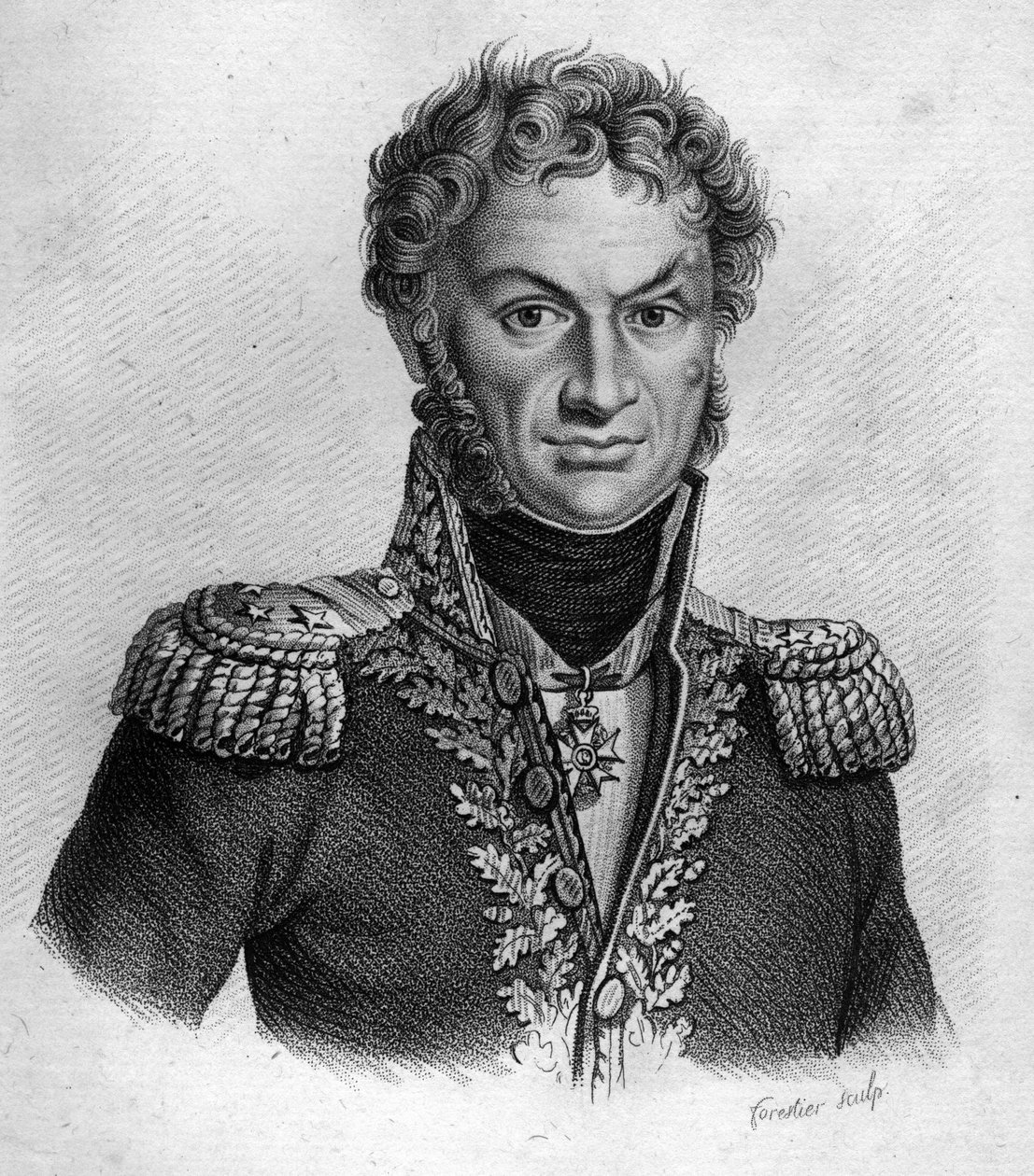 Pierre Cambronne (1770-1842), fransk general- i "Porträtt av franska generaler efter fransmännens segrar och erövringar". Graverad av Ambroise Tardieu 1818. Stella Collection. av Ambroise Tardieu