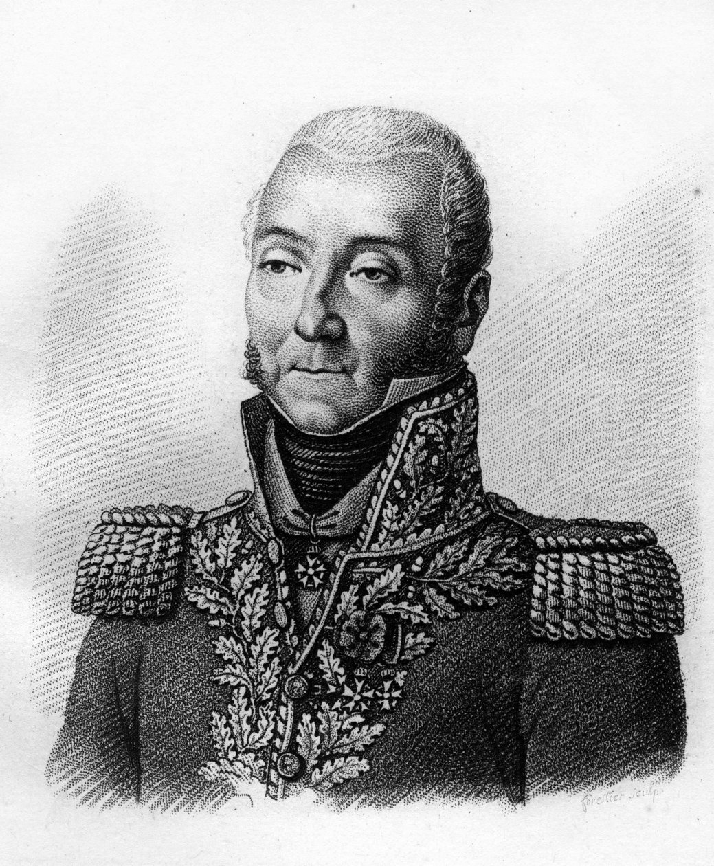 Porträtt av general Jérôme Soules 1760-183.- i ”Porträtt av franska generaler efter fransmännens segrar och erövringar””. Graverad av Ambroise Tardieu 1818. Stella Collection. av Ambroise Tardieu