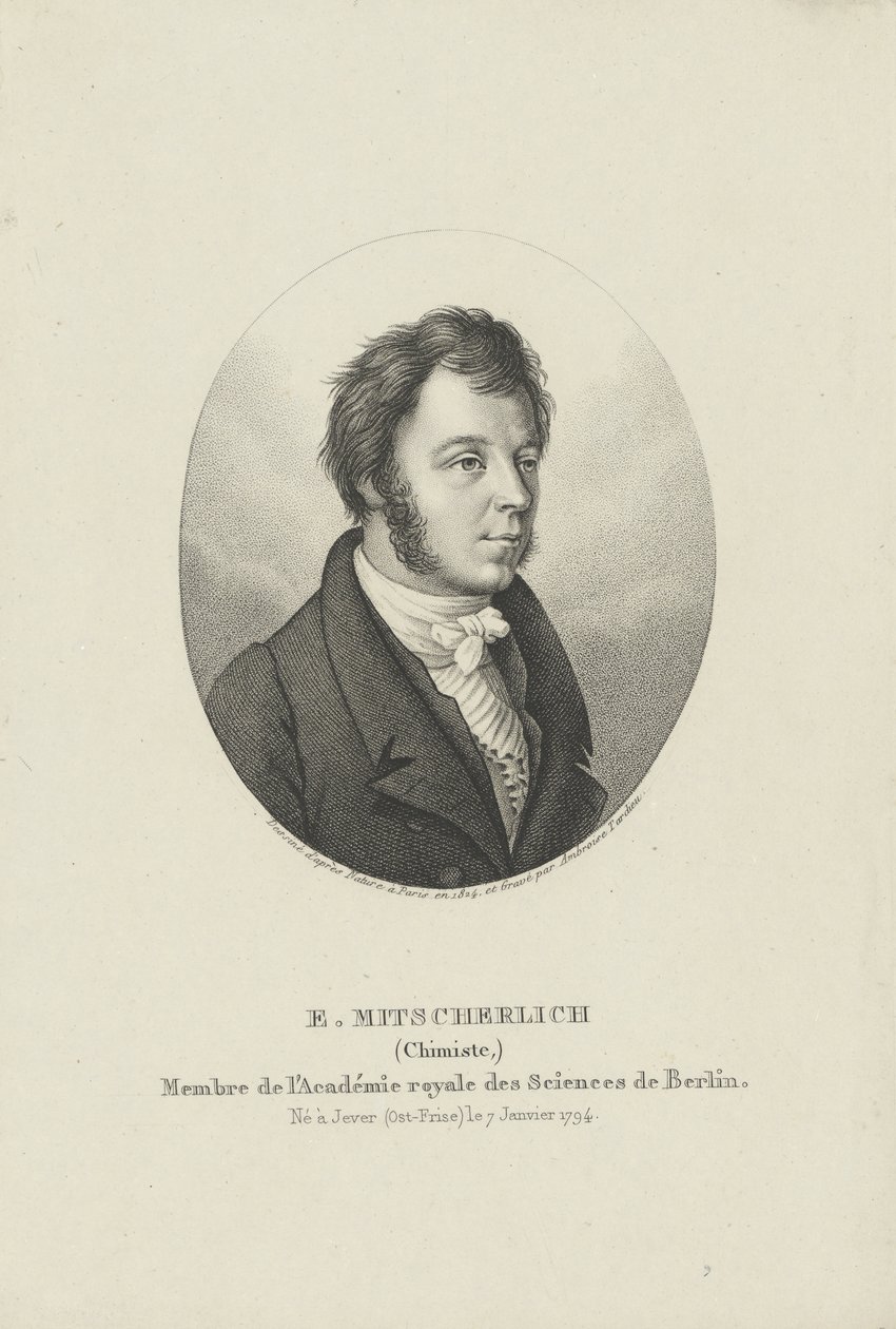Porträtt av Eilhard Mitscherlich 1794-1863 , ca. 1830-1840. av Ambroise Tardieu