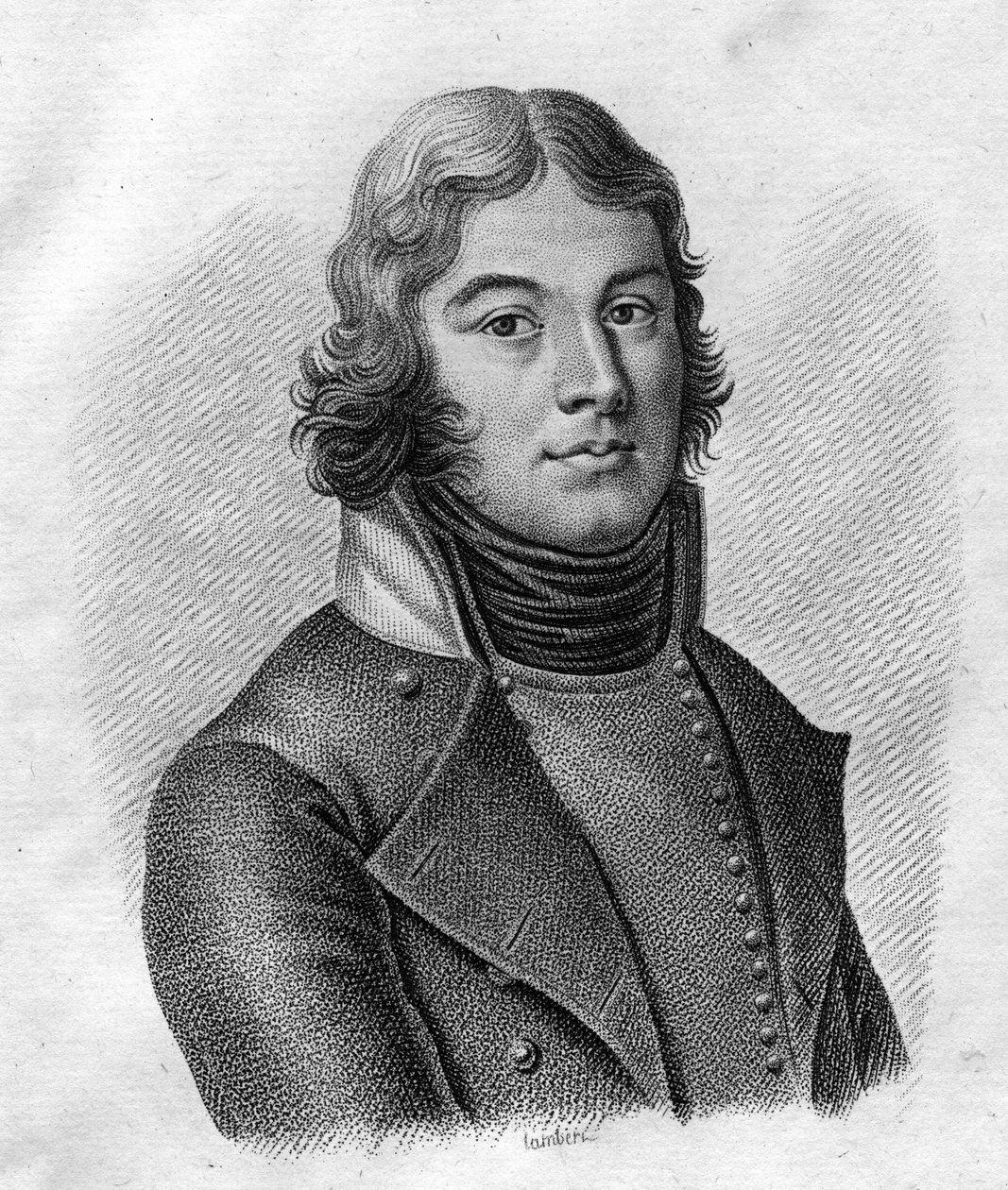 Porträtt av general Lazare Louis Hoche (1768-1797) - i "" Porträtt av de franska generalerna efter fransmännens segrar och erövringar". Graverad av Ambroise Tardieu 1818. Stella Collection. av Ambroise Tardieu