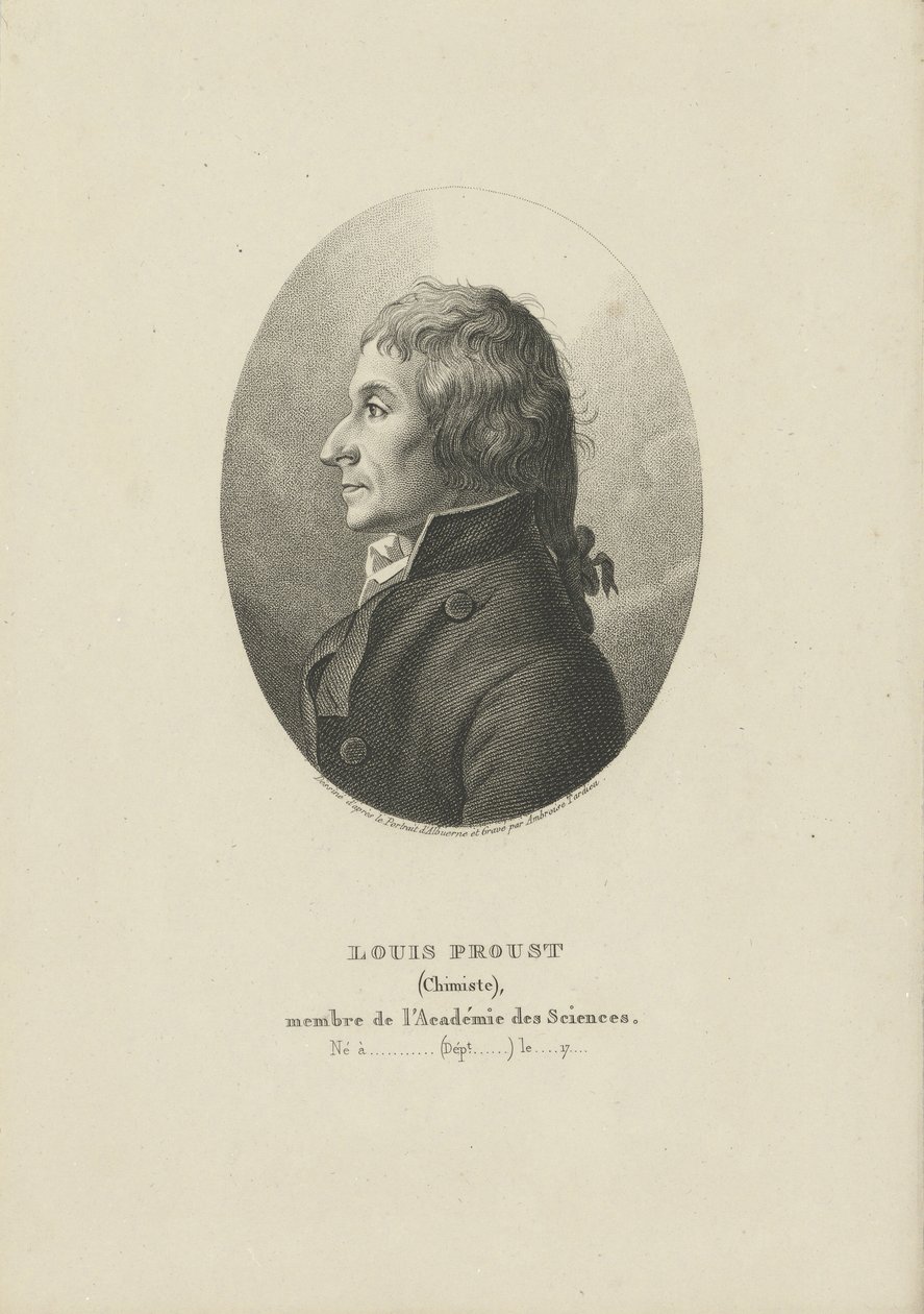 Porträtt av Joseph Louis Proust 1754-1826, ca. 1800. av Ambroise Tardieu