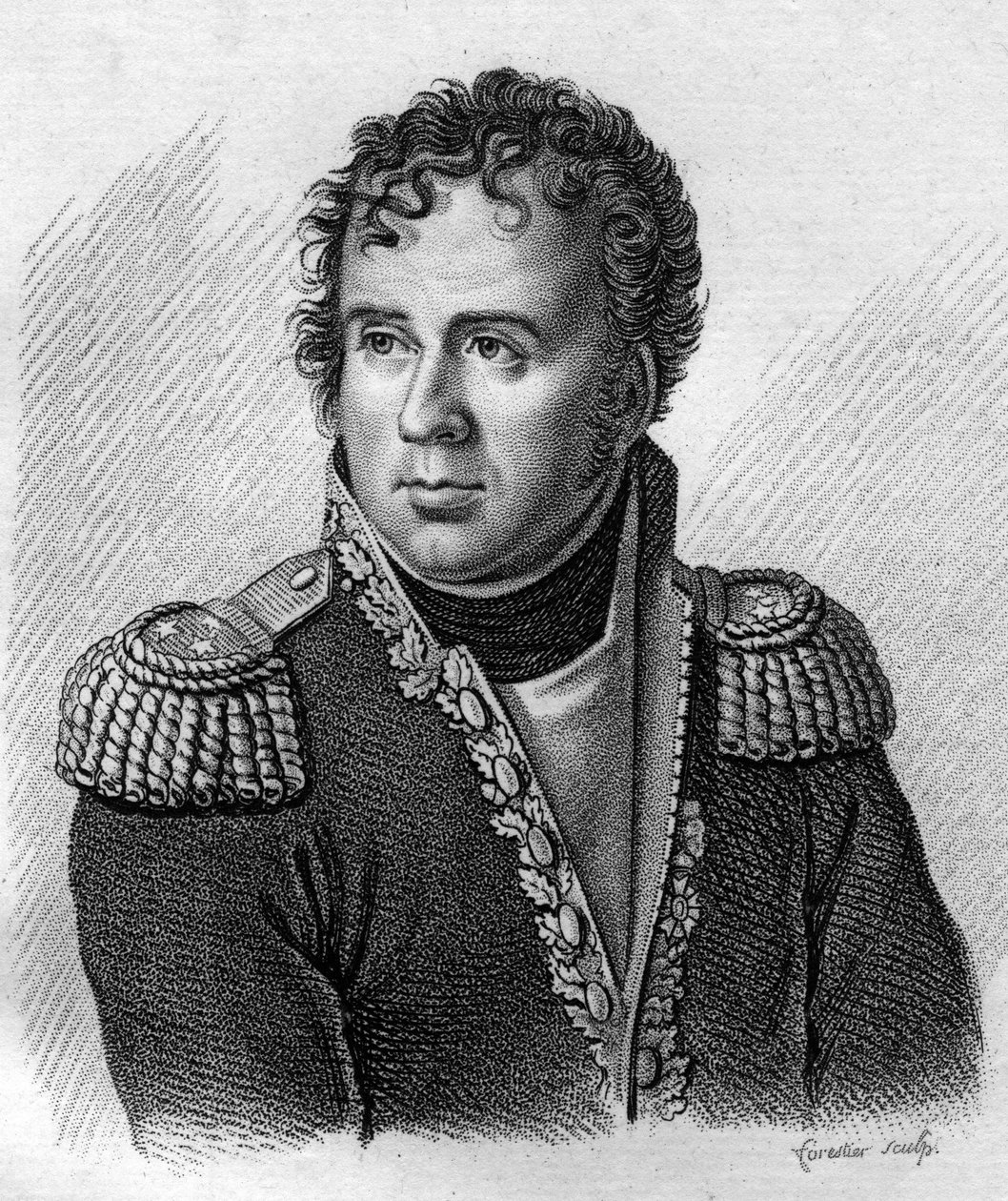 Porträtt av Joseph Secret Pascal Vallongue, brigadgeneral (1763-1806) - i "Porträtt av franska generaler efter fransmännens segrar och erövringar"". Grav av Ambroise Tardieu 1818. Stellasamling. av Ambroise Tardieu