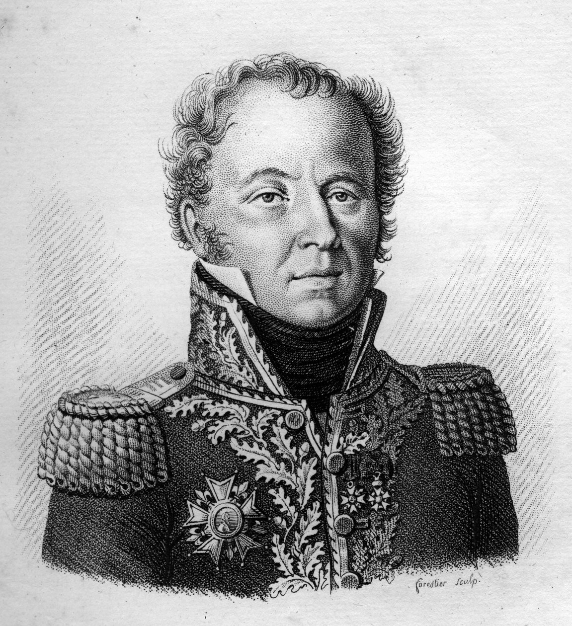 Porträtt av generalmajor baron Louis Emmanuel (Louis-Emmanuel) Rey (1768-1846) - i "Porträtt av franska generaler efter fransmännens segrar och erövringar"". Grav av Ambroise Tardieu 1818. Stellasamling. av Ambroise Tardieu